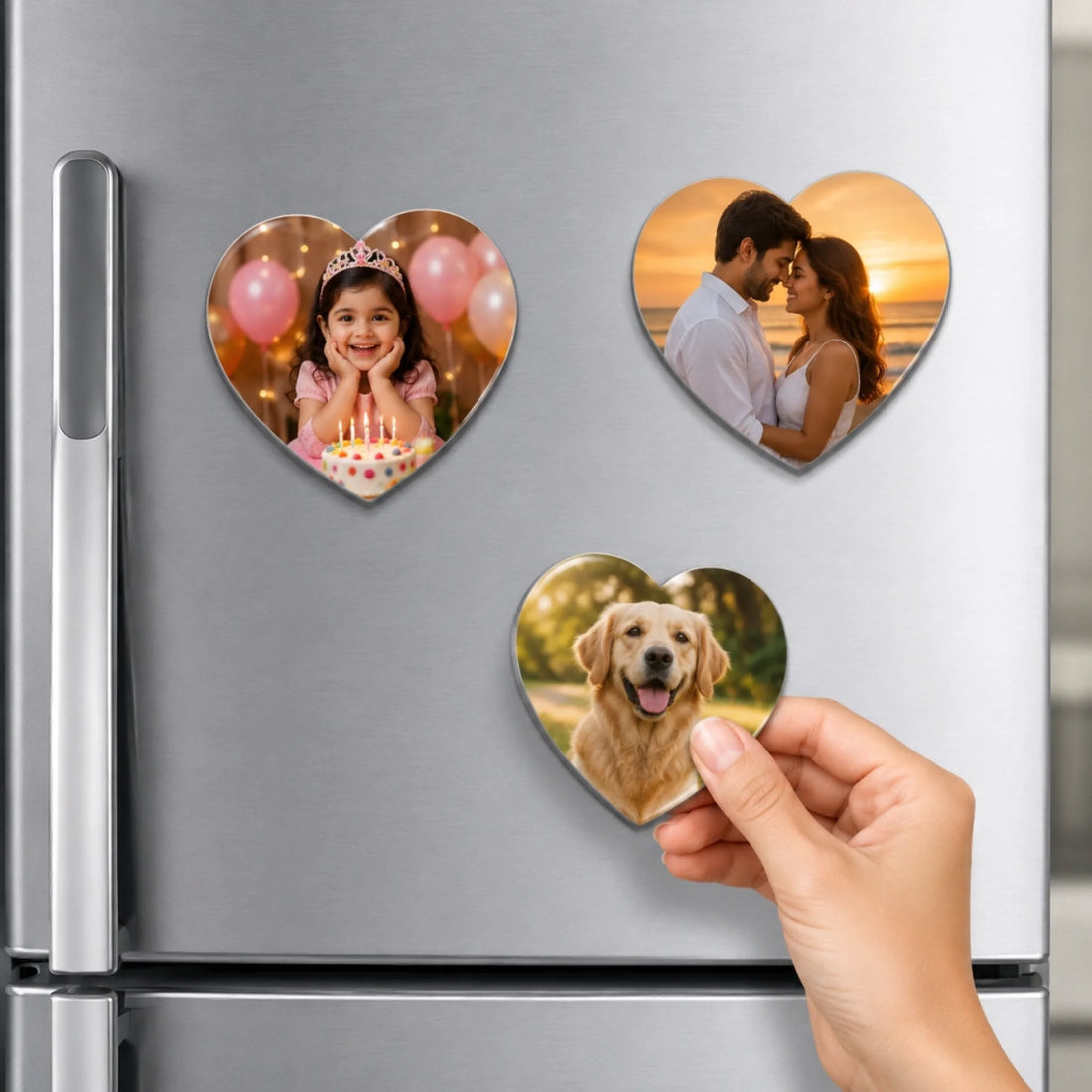 3 Heart Shape magnets