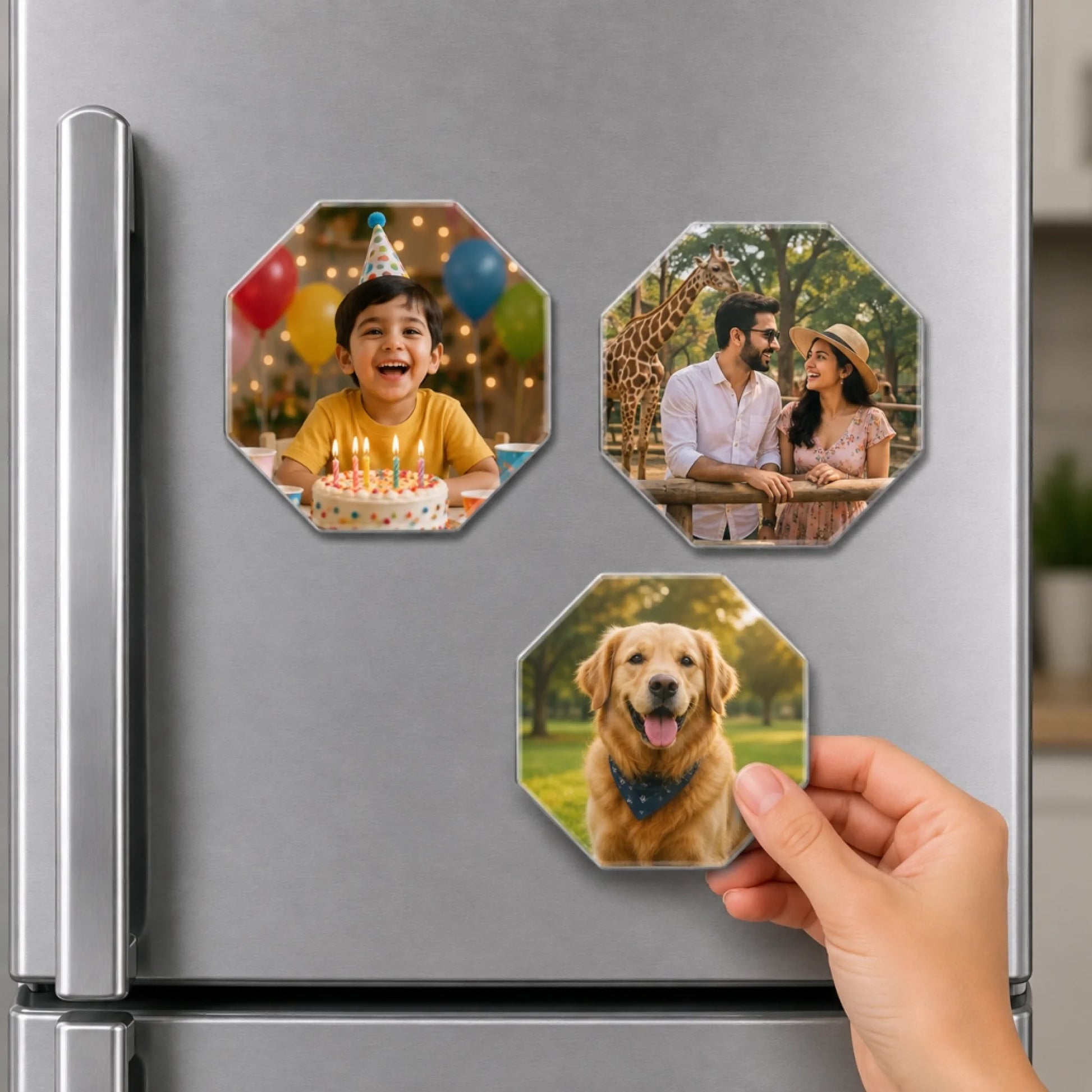 3 Octagon Shape magnets