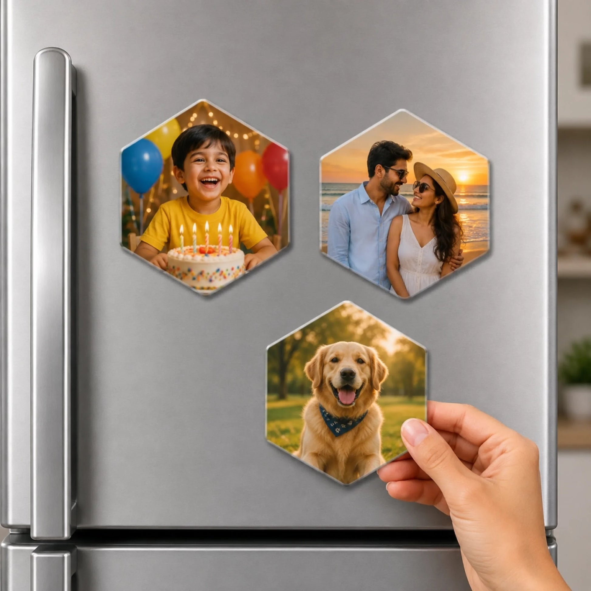 3 Hexa Shape magnets