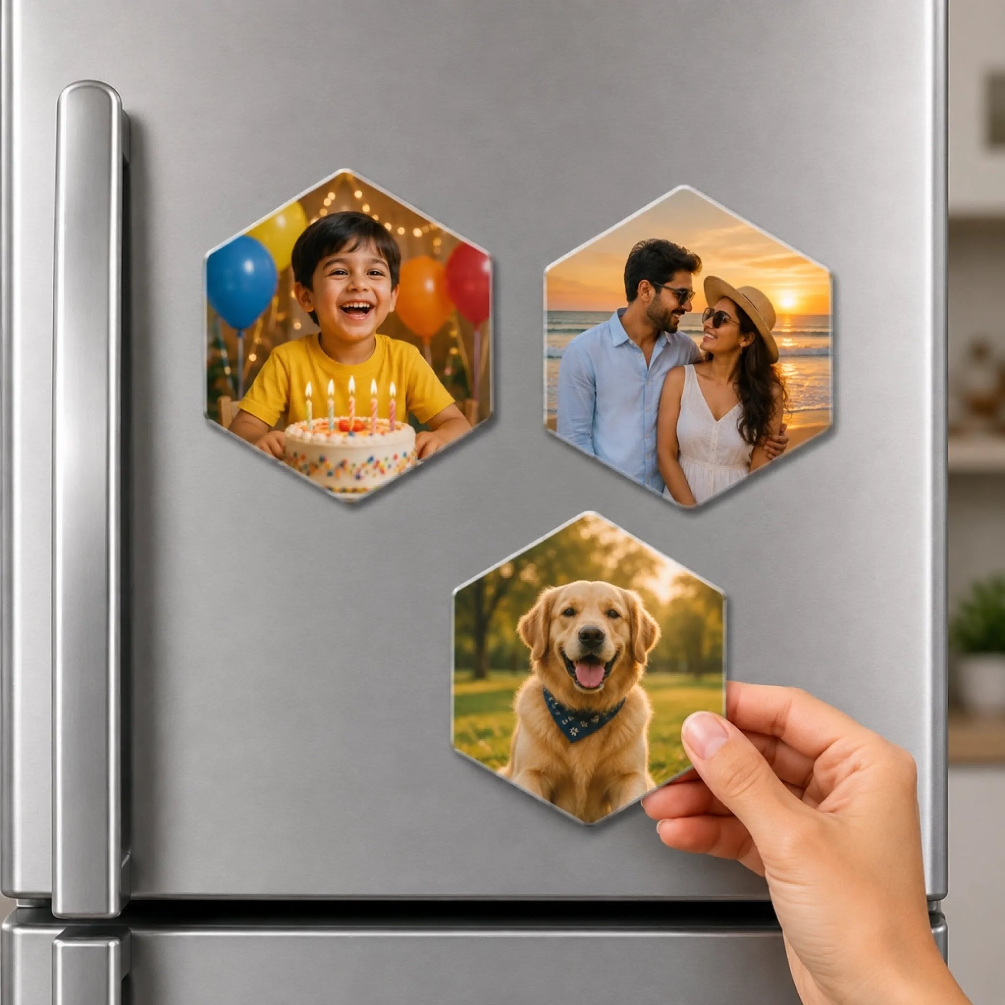 3 Hexa Shape magnets
