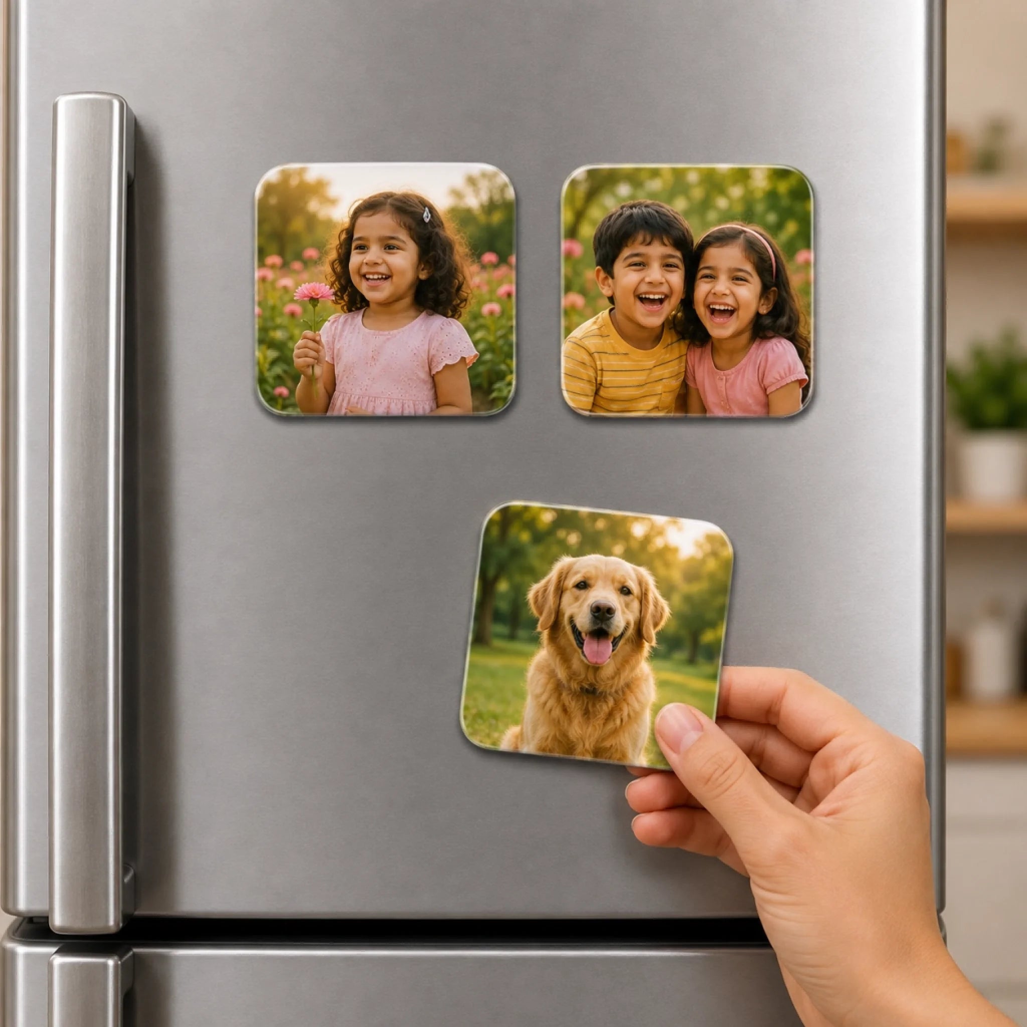 3 Round Corner Square Shape magnets