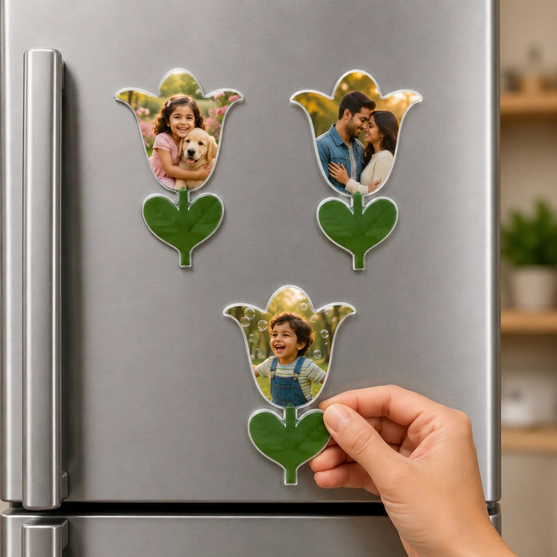 3 Lily Shape magnets