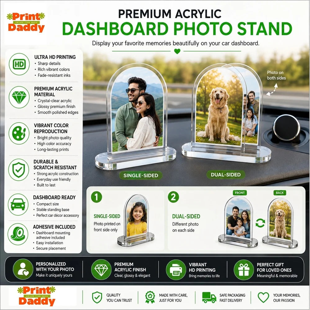 Personalised Car Dashboard Stand - Rectangle