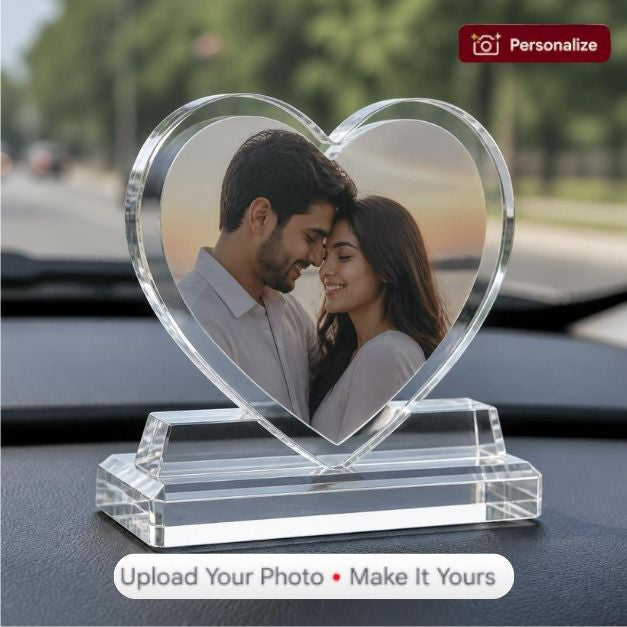 Personalized Car Dashboard Photo Stands - Heart