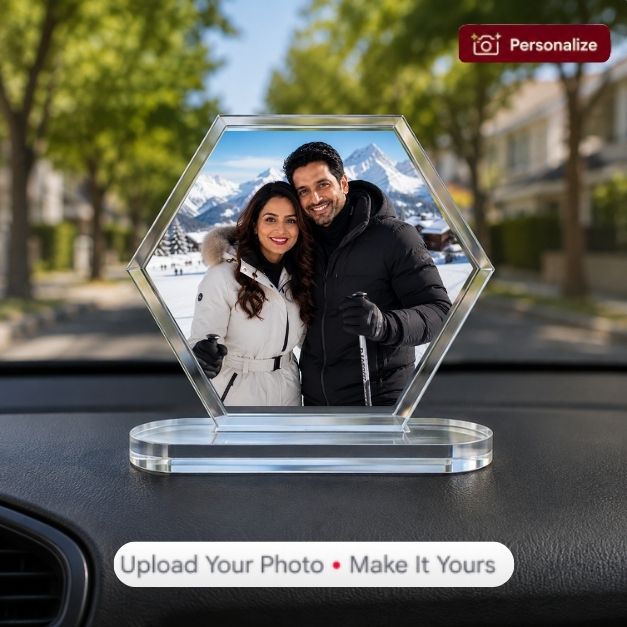 ⬢ Personalized Car Dashboard Stand - Hexagon