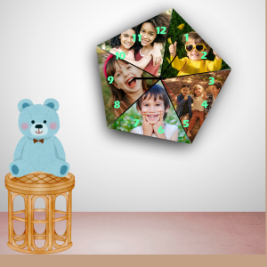 Pentagon Collage Wall Clock